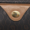 Christian Dior Honeycomb Canvas Shoulder Bag PVC Black Gold Auth ka235-14