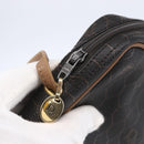 Christian Dior Honeycomb Canvas Shoulder Bag PVC Black Gold Auth ka235-15