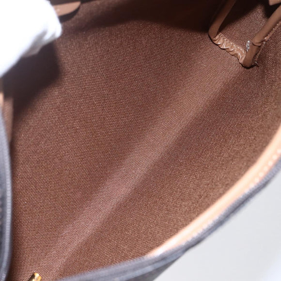 Christian Dior Honeycomb Canvas Shoulder Bag PVC Black Gold Auth ka235