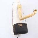 Christian Dior Honeycomb Canvas Shoulder Bag PVC Black Gold Auth ka235-20
