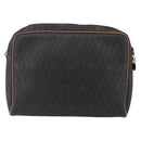 Christian Dior Honeycomb Canvas Shoulder Bag PVC Black Gold Auth ka235-3