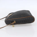 Christian Dior Honeycomb Canvas Shoulder Bag PVC Black Gold Auth ka235-4