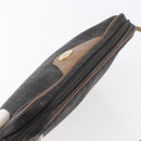 Christian Dior Honeycomb Canvas Shoulder Bag PVC Black Gold Auth ka235-6