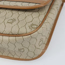 Christian Dior Honeycomb Canvas Shoulder Bag PVC Beige Gold Auth ka2352-10