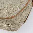 Christian Dior Honeycomb Canvas Shoulder Bag PVC Beige Gold Auth ka2352-12