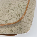 Christian Dior Honeycomb Canvas Shoulder Bag PVC Beige Gold Auth ka2352-13