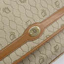 Christian Dior Honeycomb Canvas Shoulder Bag PVC Beige Gold Auth ka2352-14