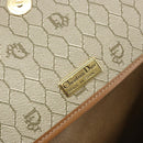 Christian Dior Honeycomb Canvas Shoulder Bag PVC Beige Gold Auth ka2352-16