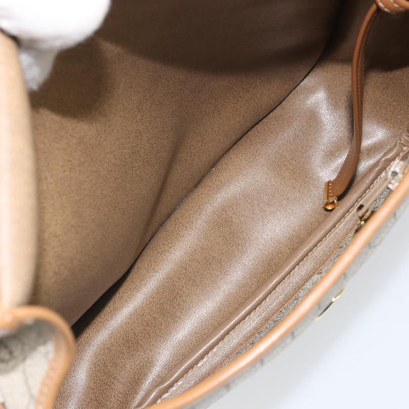 Christian Dior Honeycomb Canvas Shoulder Bag PVC Beige Gold Auth ka2352