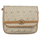 Christian Dior Honeycomb Canvas Shoulder Bag PVC Beige Gold Auth ka2352-2