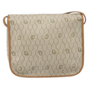 Christian Dior Honeycomb Canvas Shoulder Bag PVC Beige Gold Auth ka2352-3