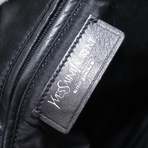 SAINT LAURENT Tote Bag Canvas Black Silver 121631 Auth ka2353