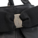 Salvatore Ferragamo Vara Ribbon Hand Bag Leather Black Auth ka2354-14