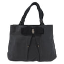 Salvatore Ferragamo Vara Ribbon Hand Bag Leather Black Auth ka2354-2