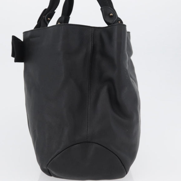Salvatore Ferragamo Vara Ribbon Hand Bag Leather Black Auth ka2354