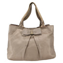 Salvatore Ferragamo Vara Ribbon Hand Bag Leather Gold Auth ka2355-13