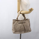 Salvatore Ferragamo Vara Ribbon Hand Bag Leather Gold Auth ka2355-23