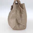 Salvatore Ferragamo Vara Ribbon Hand Bag Leather Gold Auth ka2355-4