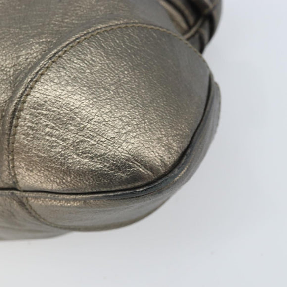 Salvatore Ferragamo Gancini Handtas Leer Goud Authentiek ka2356