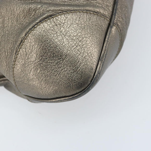 Salvatore Ferragamo Gancini Handtas Leer Goud Authentiek ka2356