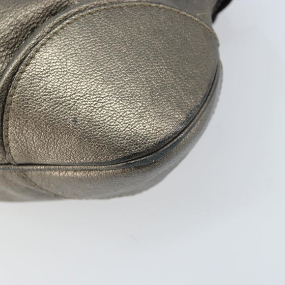 Salvatore Ferragamo Gancini Handtas Leer Goud Authentiek ka2356