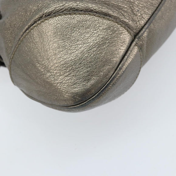 Salvatore Ferragamo Gancini Handtas Leer Goud Authentiek ka2356