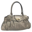 Salvatore Ferragamo Gancini Handtas Leer Goud Authentiek ka2356-1