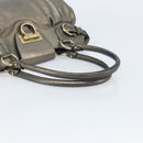 Salvatore Ferragamo Gancini Handtas Leer Goud Authentiek ka2356-7