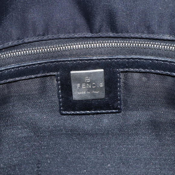 FENDI Tote Bag Nylon Black Silver Auth ka2357