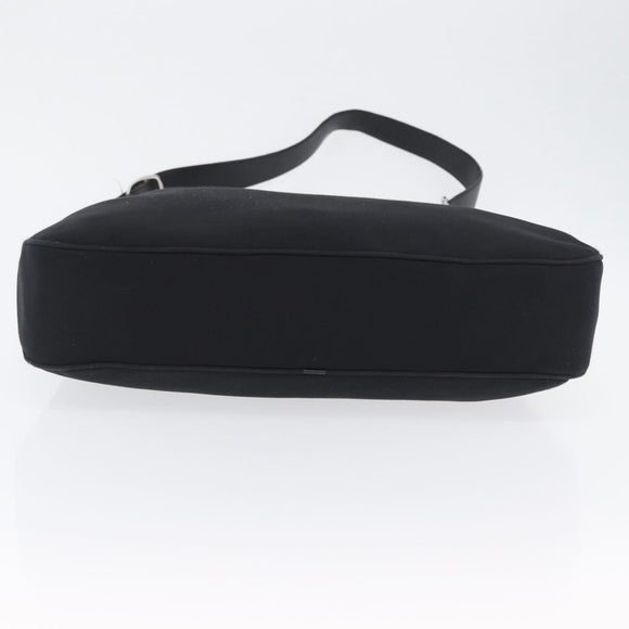 Salvatore Ferragamo Vala Shoulder Bag Nylon Silver Black Auth ka2359