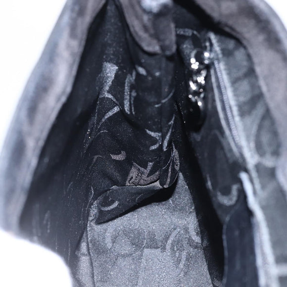 Salvatore Ferragamo Vala Shoulder Bag Leather Silver Black Auth ka2360