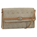 Christian Dior Honeycomb Canvas Shoulder Bag PVC Beige Gold Auth ka2361-1