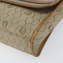 Christian Dior Honeycomb Canvas Shoulder Bag PVC Beige Gold Auth ka2361-9