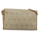 Christian Dior Honeycomb Canvas Shoulder Bag PVC Beige Gold Auth ka2361-2