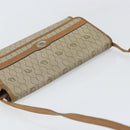 Christian Dior Honeycomb Canvas Shoulder Bag PVC Beige Gold Auth ka2361-6