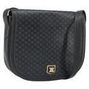 CELINE Macadam Canvas Shoulder Bag PVC Black Gold Auth ka2364-1
