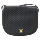 CELINE Macadam Canvas Shoulder Bag PVC Black Gold Auth ka2364-13