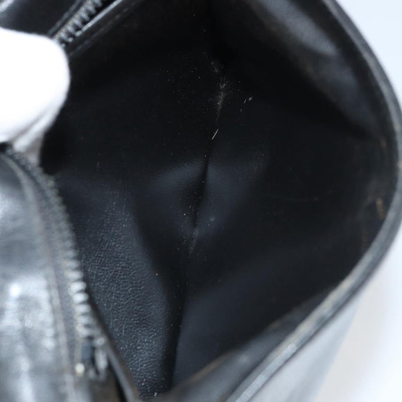 CELINE Macadam Canvas Shoulder Bag PVC Black Gold Auth ka2364