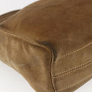 LOEWE Anagram Shoulder Bag Suede Beige Gold Auth ka2365-14