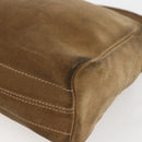 LOEWE Anagram Shoulder Bag Suede Beige Gold Auth ka2365-15