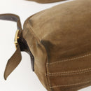LOEWE Anagram Shoulder Bag Suede Beige Gold Auth ka2365-16
