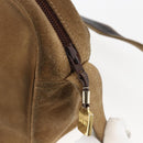 LOEWE Anagram Shoulder Bag Suede Beige Gold Auth ka2365-10