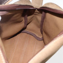 LOEWE Anagram Shoulder Bag Suede Beige Gold Auth ka2365-12