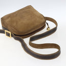LOEWE Anagram Shoulder Bag Suede Beige Gold Auth ka2365-7