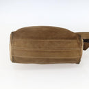LOEWE Anagram Shoulder Bag Suede Beige Gold Auth ka2365-5