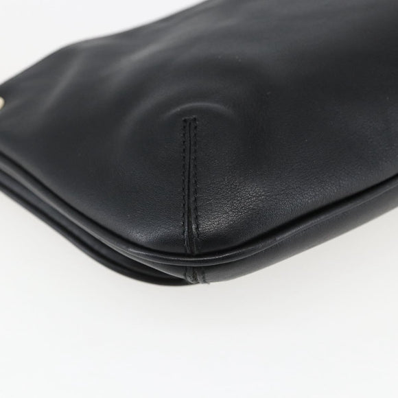 Salvatore Ferragamo Shoulder Bag Leather Gold Black Auth ka2367