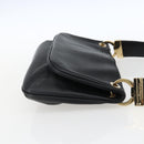 Salvatore Ferragamo Shoulder Bag Leather Gold Black Auth ka2367-5