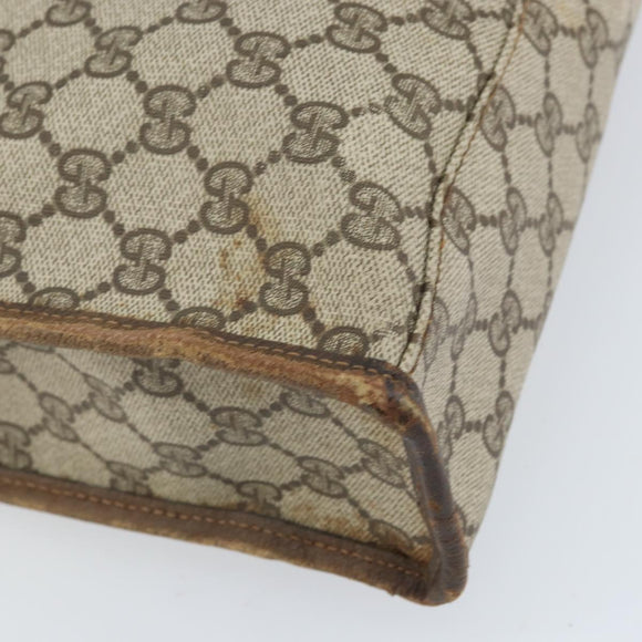 GUCCI GG Supreme Web Sherry Line Tote Bag PVC Beige Red 010 378 Auth ka2369