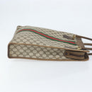 GUCCI GG Supreme Web Sherry Line Tote Bag PVC Beige Red 010 378 Auth ka2369-4