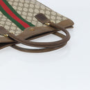 GUCCI GG Supreme Web Sherry Line Tote Bag PVC Beige Red 010 378 Auth ka2369-7